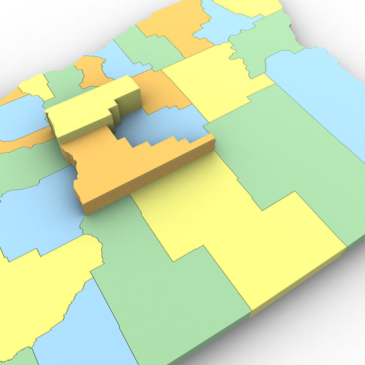 Oregon Political Map 3D model_5