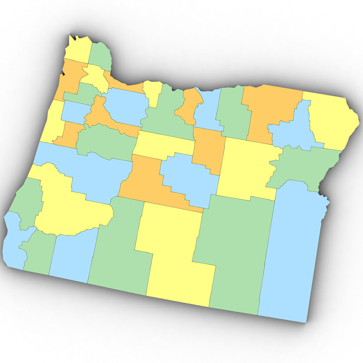 Oregon Political Map 3D model_7