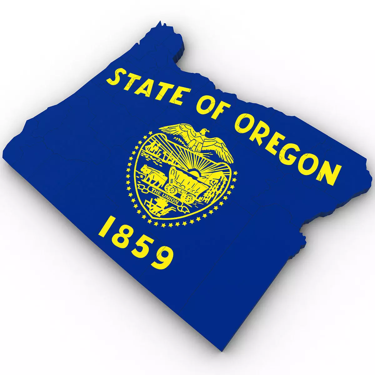 Oregon Political Map 3D model_0