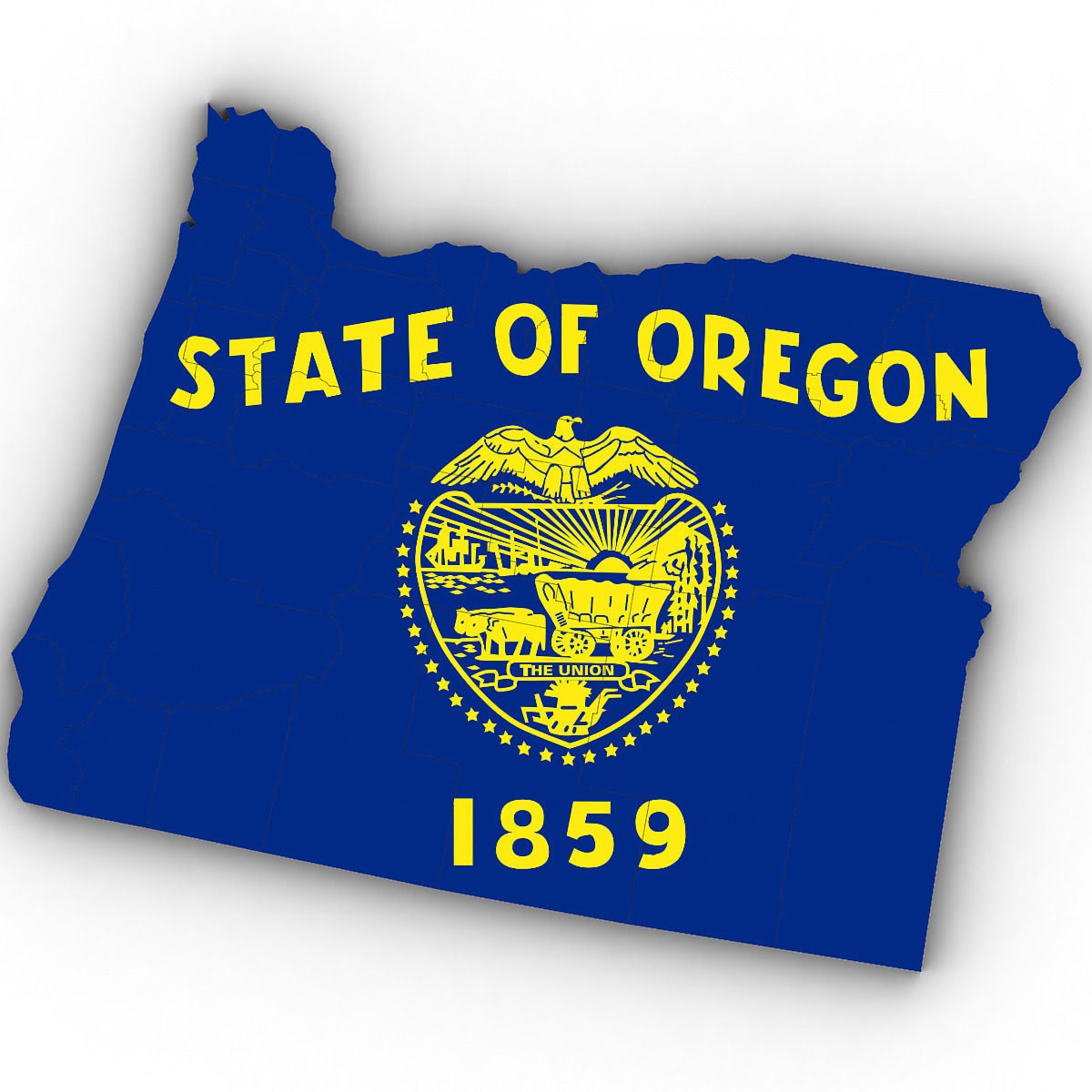 Oregon Political Map 3D model_6