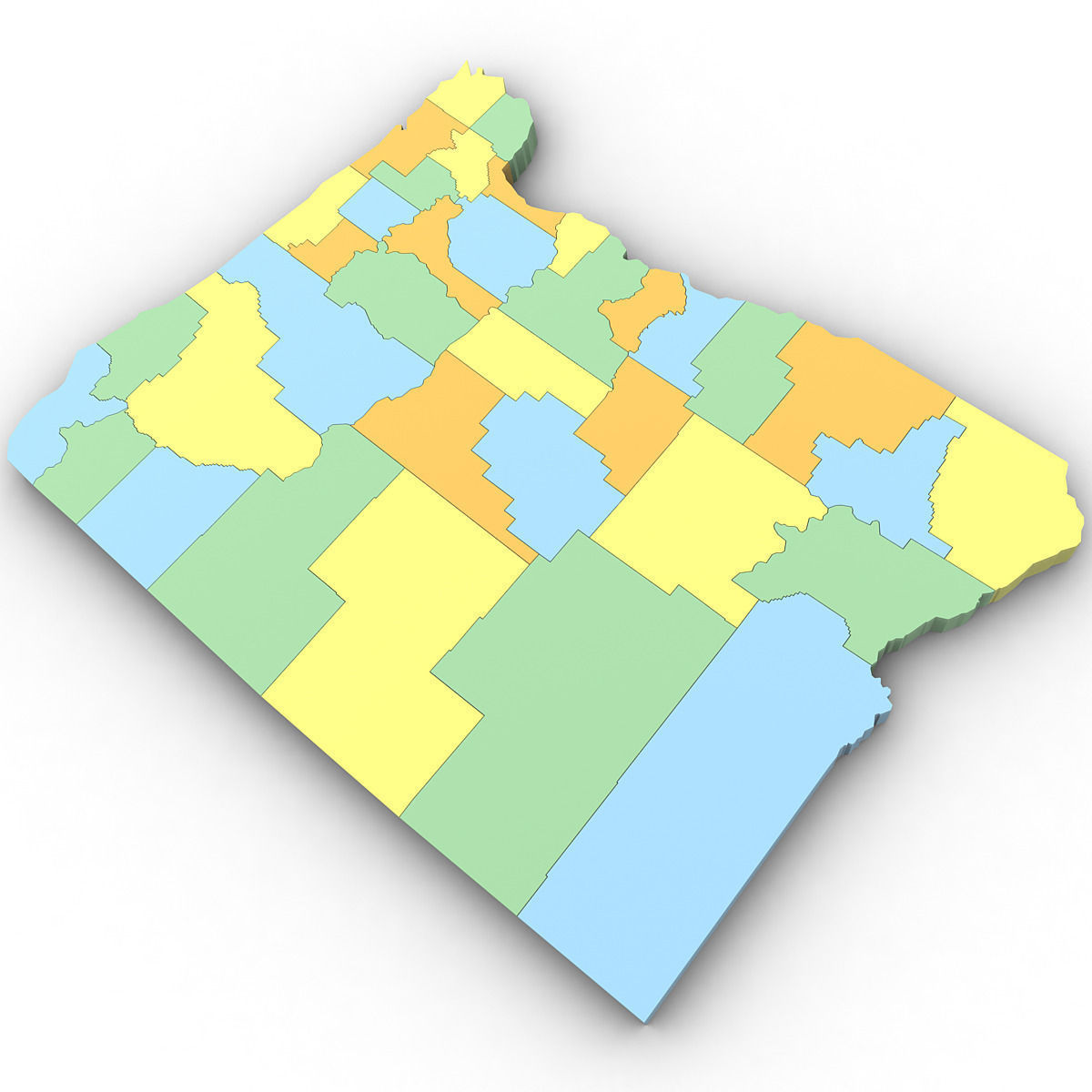 Oregon Political Map 3D model_1