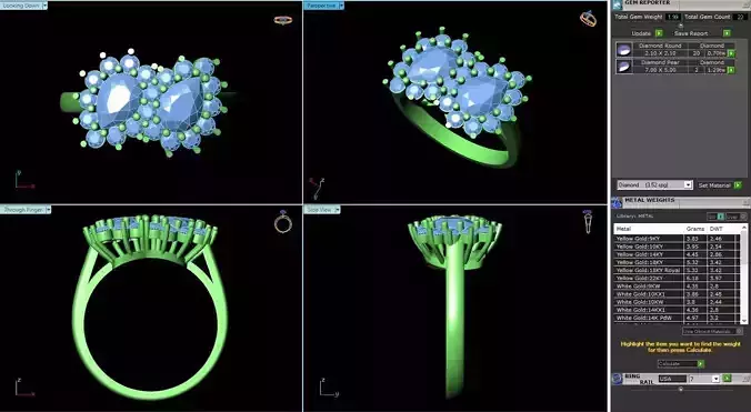 BCJ-070 ring with gemstones