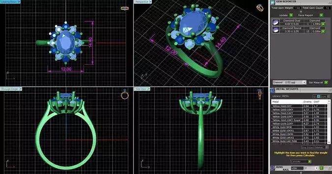 ACJ-034 ring with gemstones