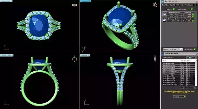 ACJ-033 sapphire and diamond ring