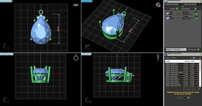ACJ-032 diamond with different dimensions 3D print model