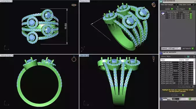 BCJ-068 four ring 3D print model BCJ-068 four ring 3D print model