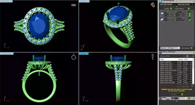 ACJ-023 diamond ring with sapphires