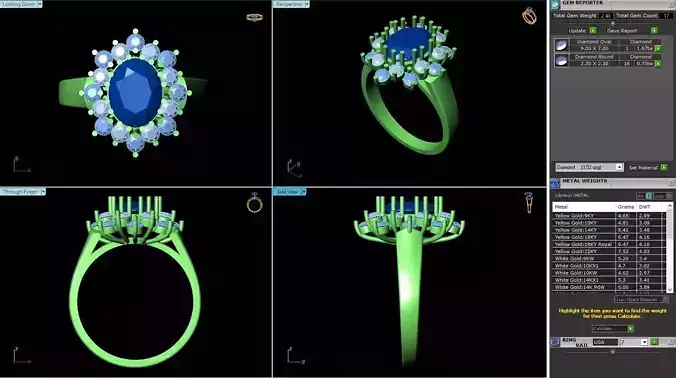 BCJ-058 ring with diamonds and sapphires