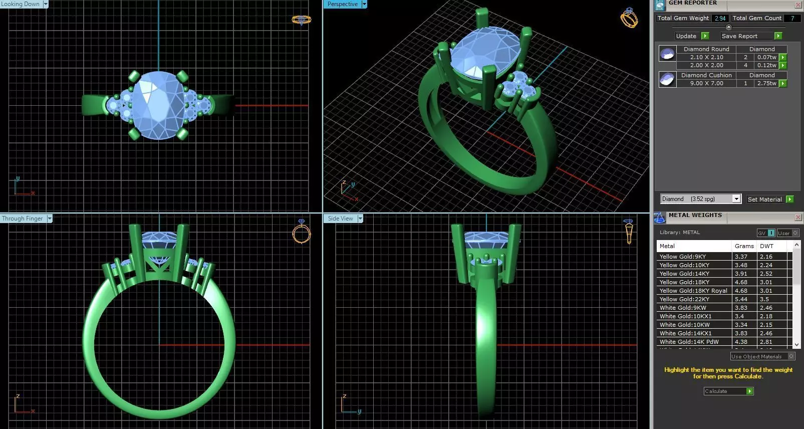 BCJ-054 engagement ring 3D print model