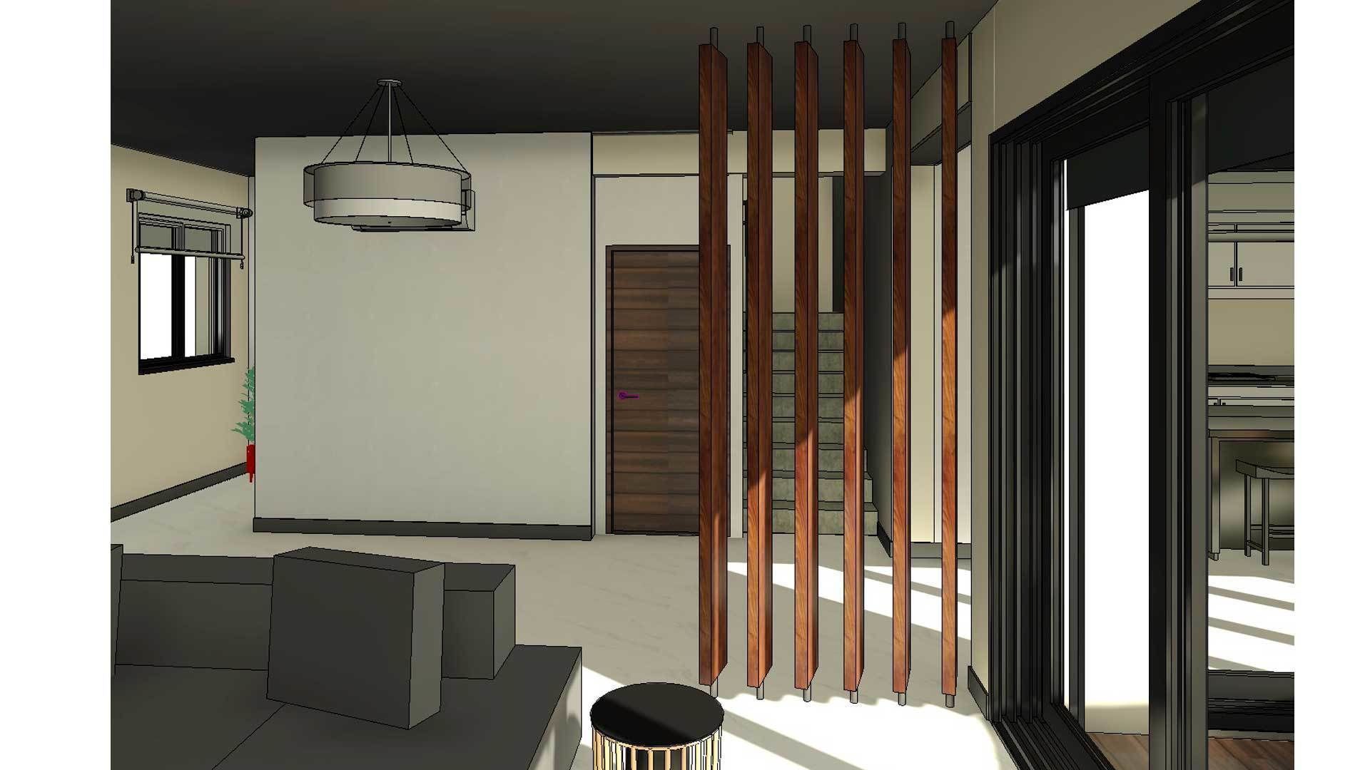 Wooden Column Decor Screens Room Divider 3D model_2
