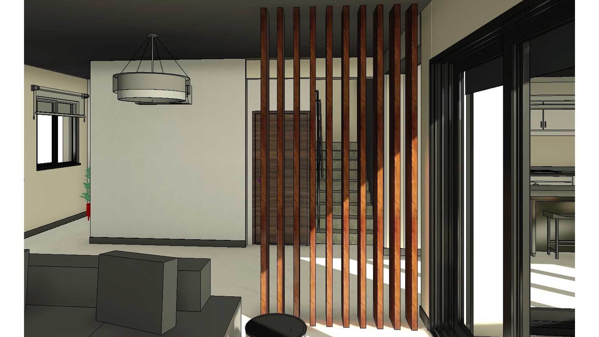 Wooden Column Decor Screens Room Divider 3D model_1