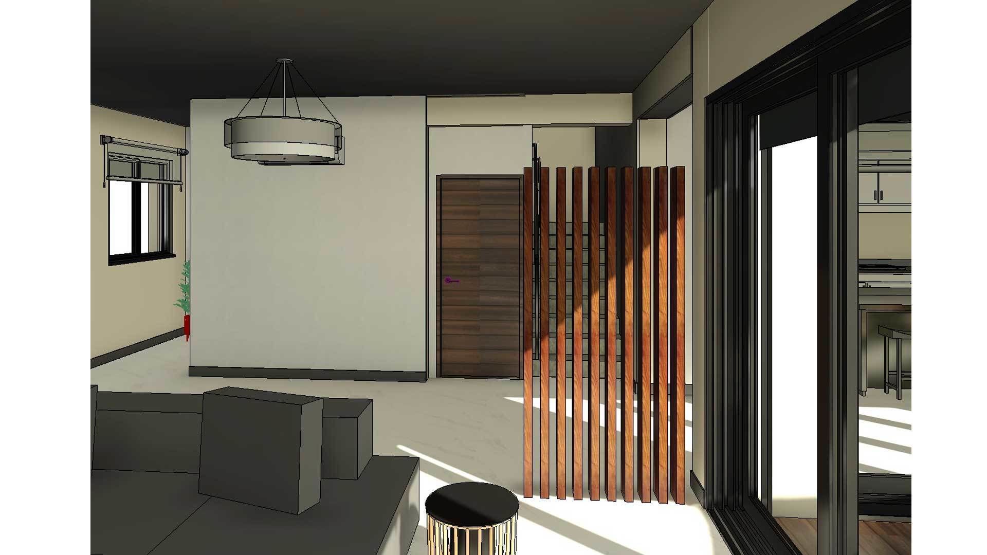 Wooden Column Decor Screens Room Divider 3D model_5