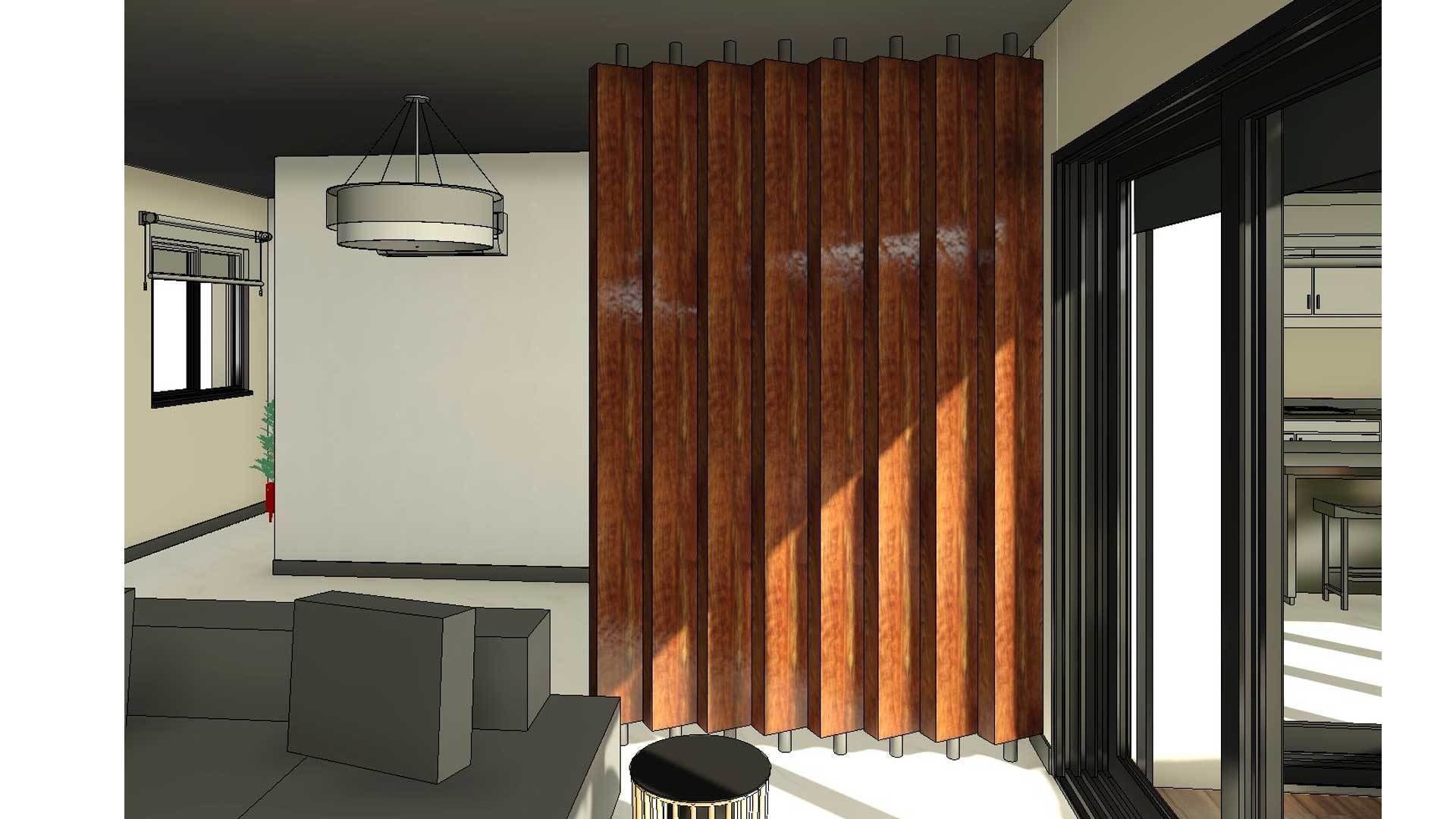 Wooden Column Decor Screens Room Divider 3D model_3