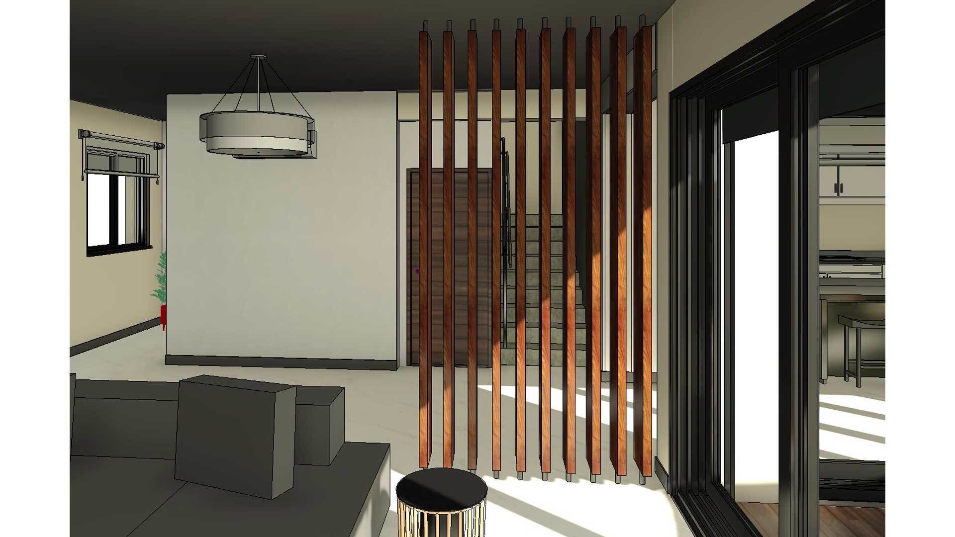 Wooden Column Decor Screens Room Divider 3D model_6