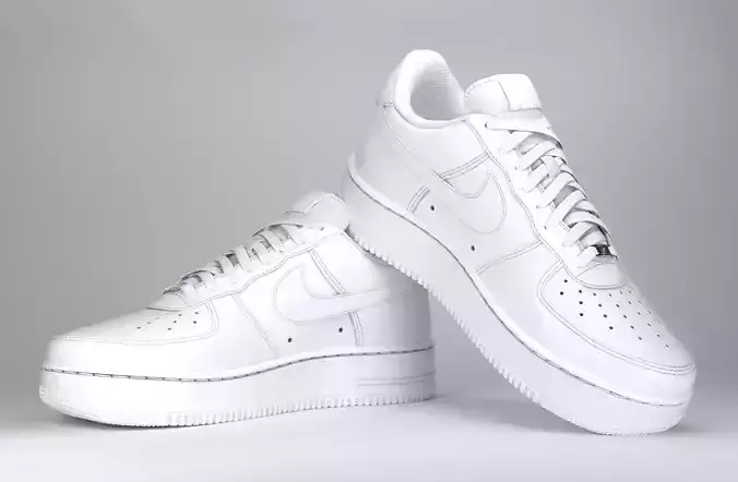 Nike Air Force 1 Triple White  Low-poly 3D model