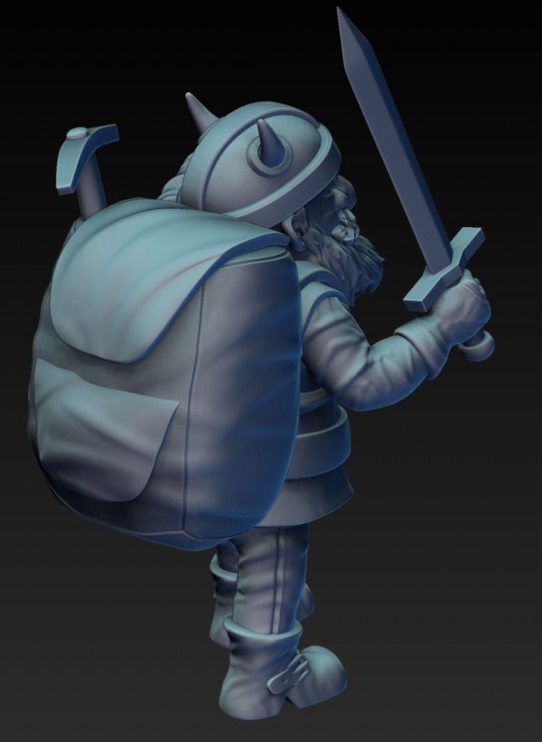 Dwarf Miner Miniature 3D print model_2