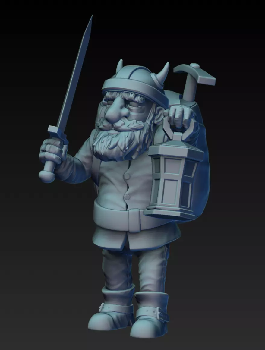 Dwarf Miner Miniature 3D print model_0