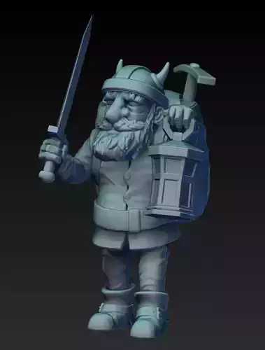 Dwarf Miner Miniature 3D print model