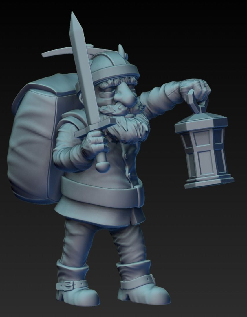 Dwarf Miner Miniature 3D print model_1
