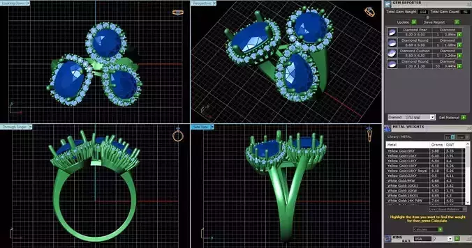 ACJ-010 ring with stones
