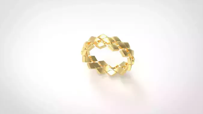 Model 1033 Diamond Facet Ring US size 3D print model