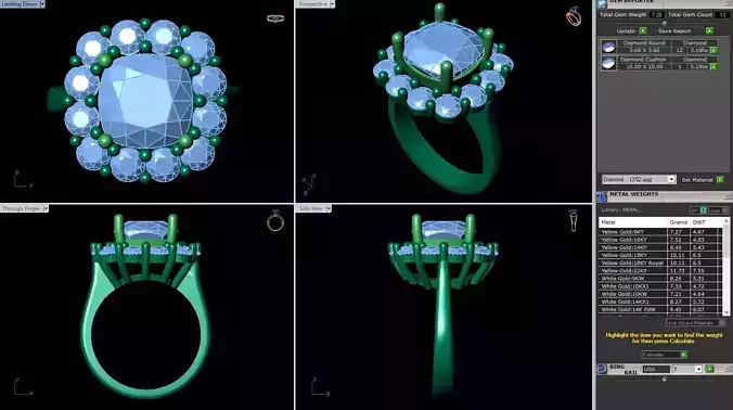 BCJ-045 ring with diamonds and sapphires