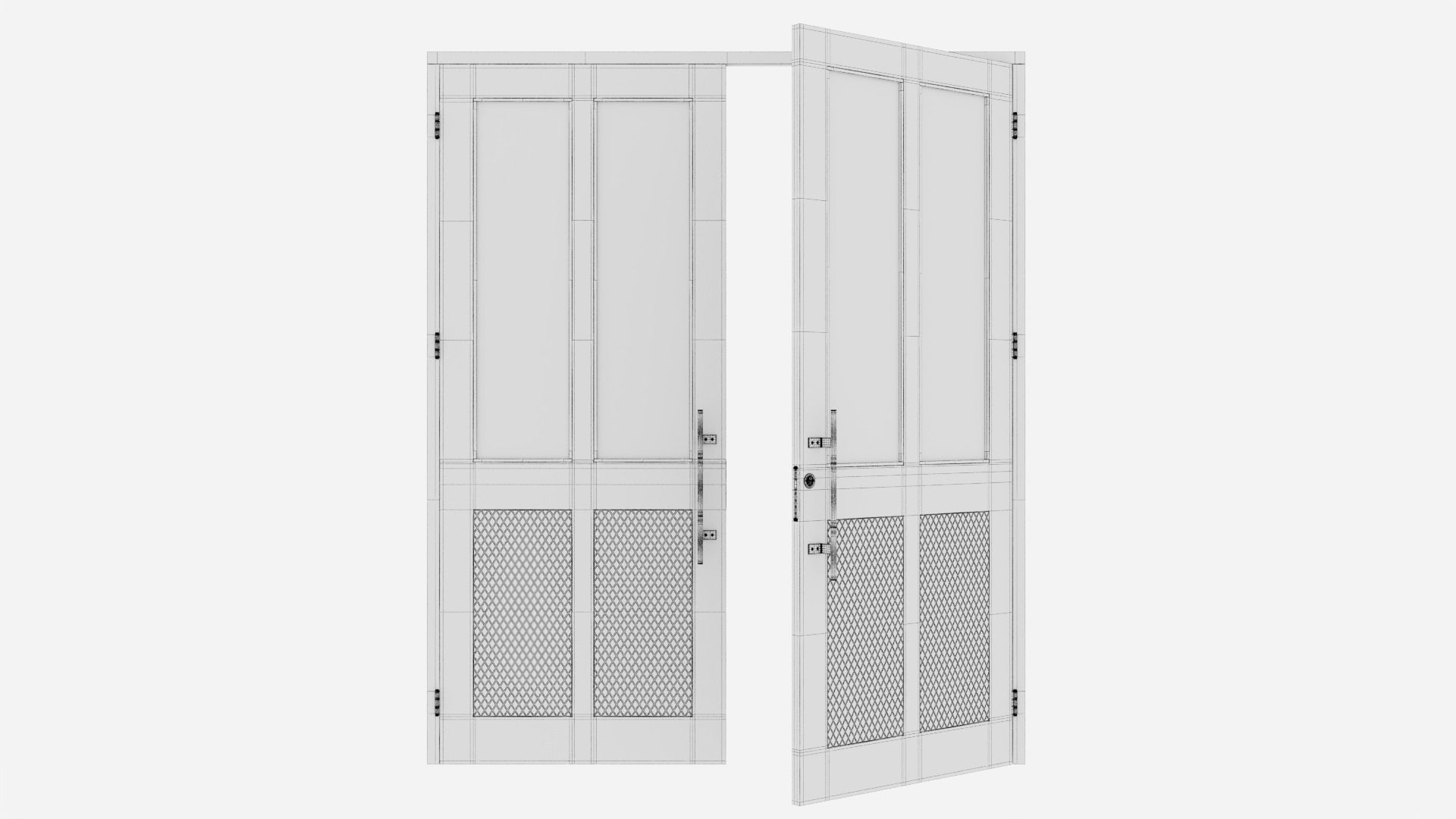 Aluminium door 147 3D model_6