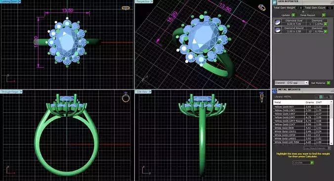 BCJ-039 diamond ring with different settings