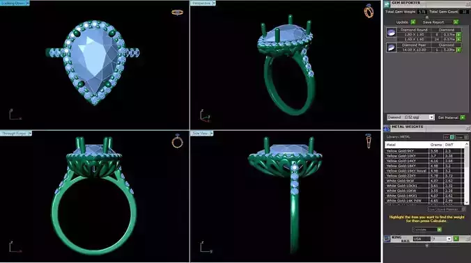 BCJ-037 pear shaped engagement ring