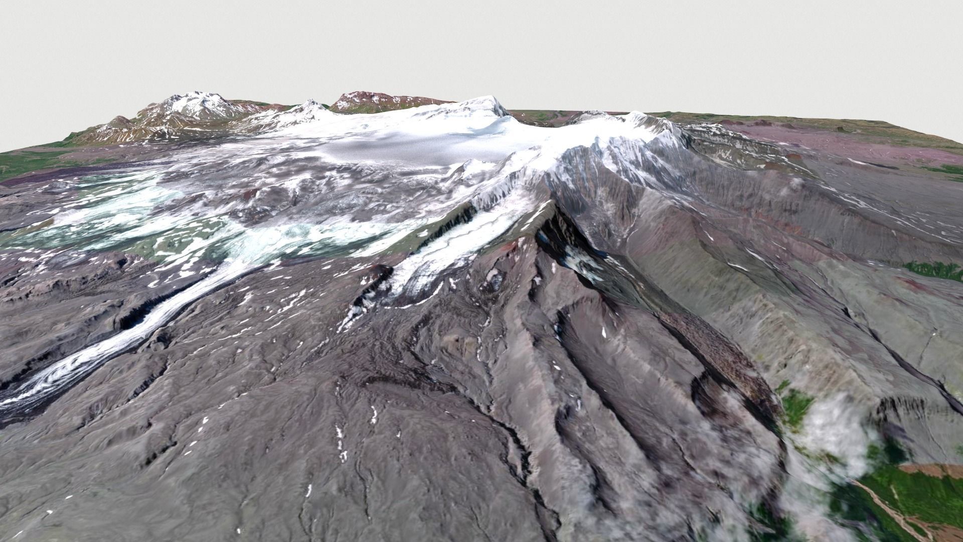Veniaminov Volcano 3D model_4