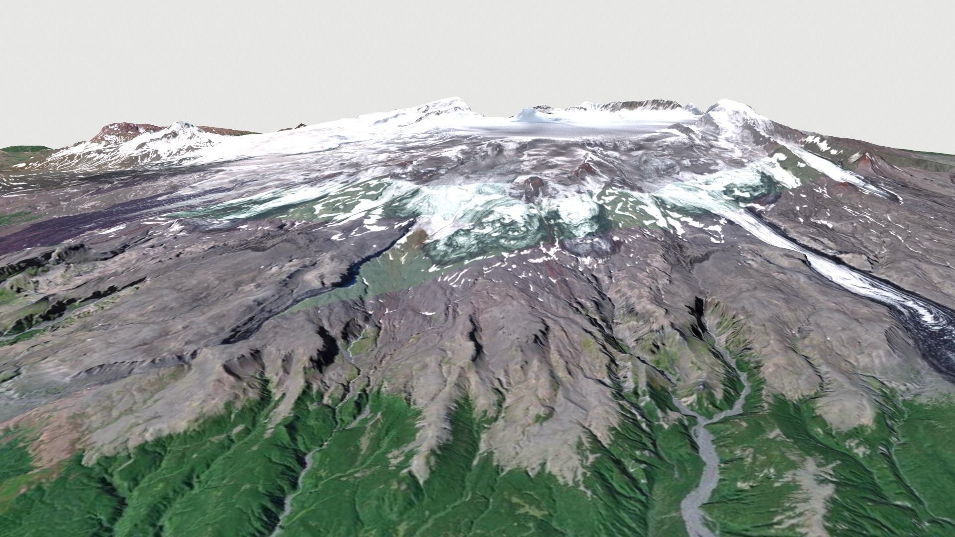 Veniaminov Volcano 3D model_5