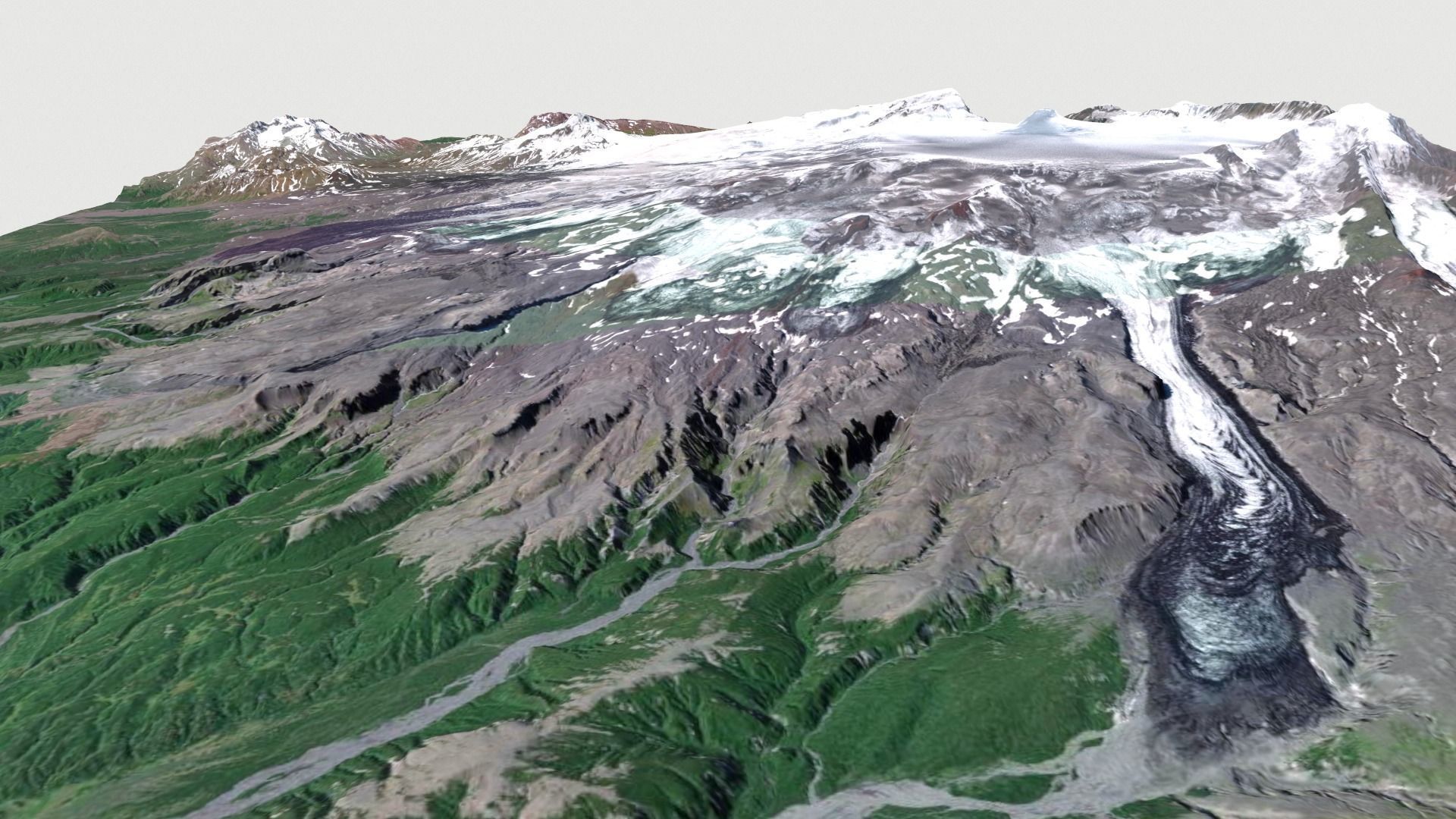 Veniaminov Volcano 3D model_6