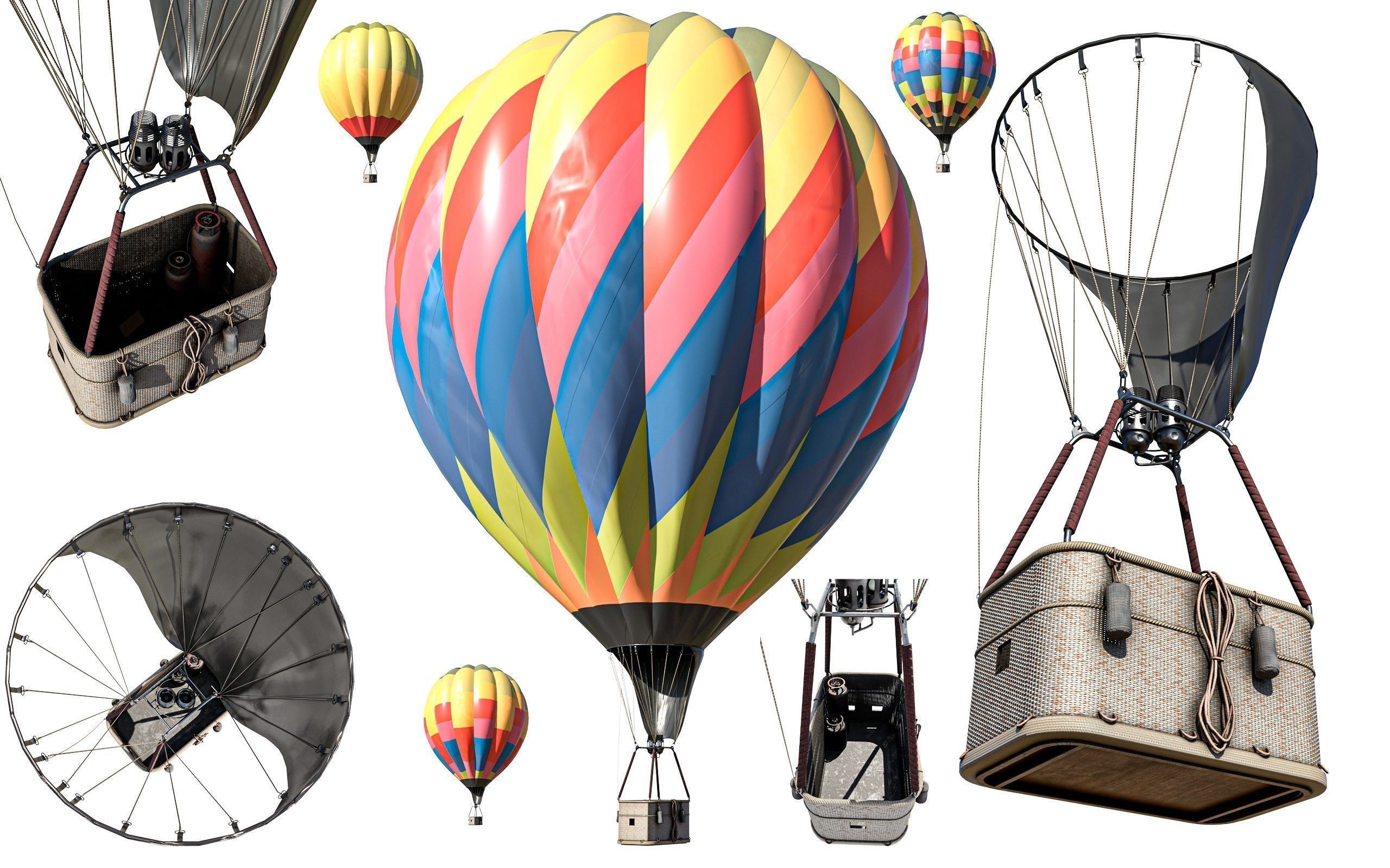 Hot Air Balloons    Low-poly 3D model_1