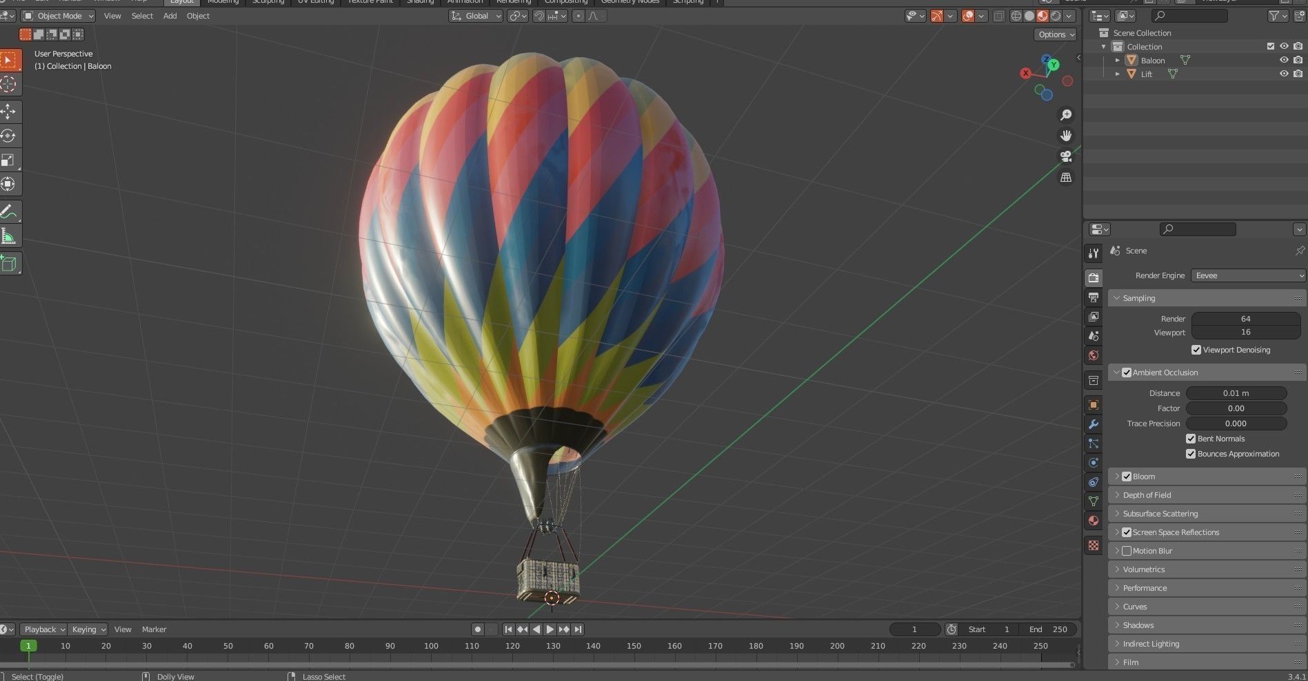 Hot Air Balloons    Low-poly 3D model_18