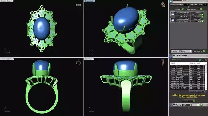 BCJ-034 ring with gemstones