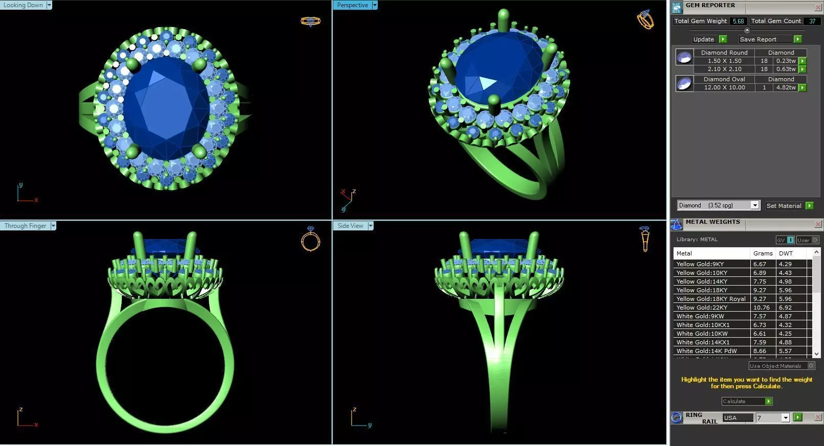 BCJ-029 ring with sapphires 3D print model_0