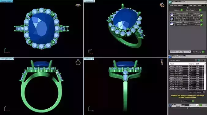 BCJ-027 sapphire ring with diamonds