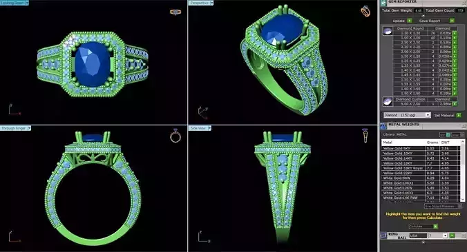 BCJ-019 sapphire and diamond ring