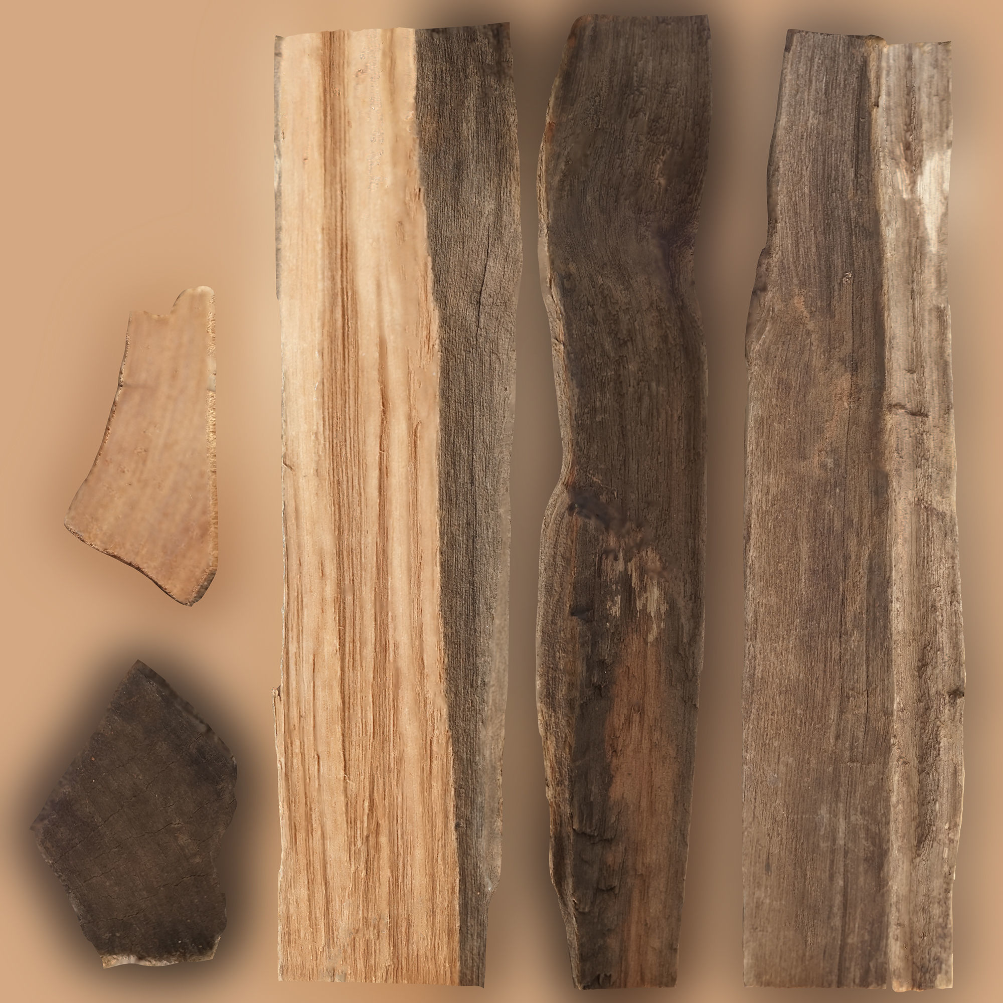 PSWooden007 scanned Wood chip Low-poly 3D model_17