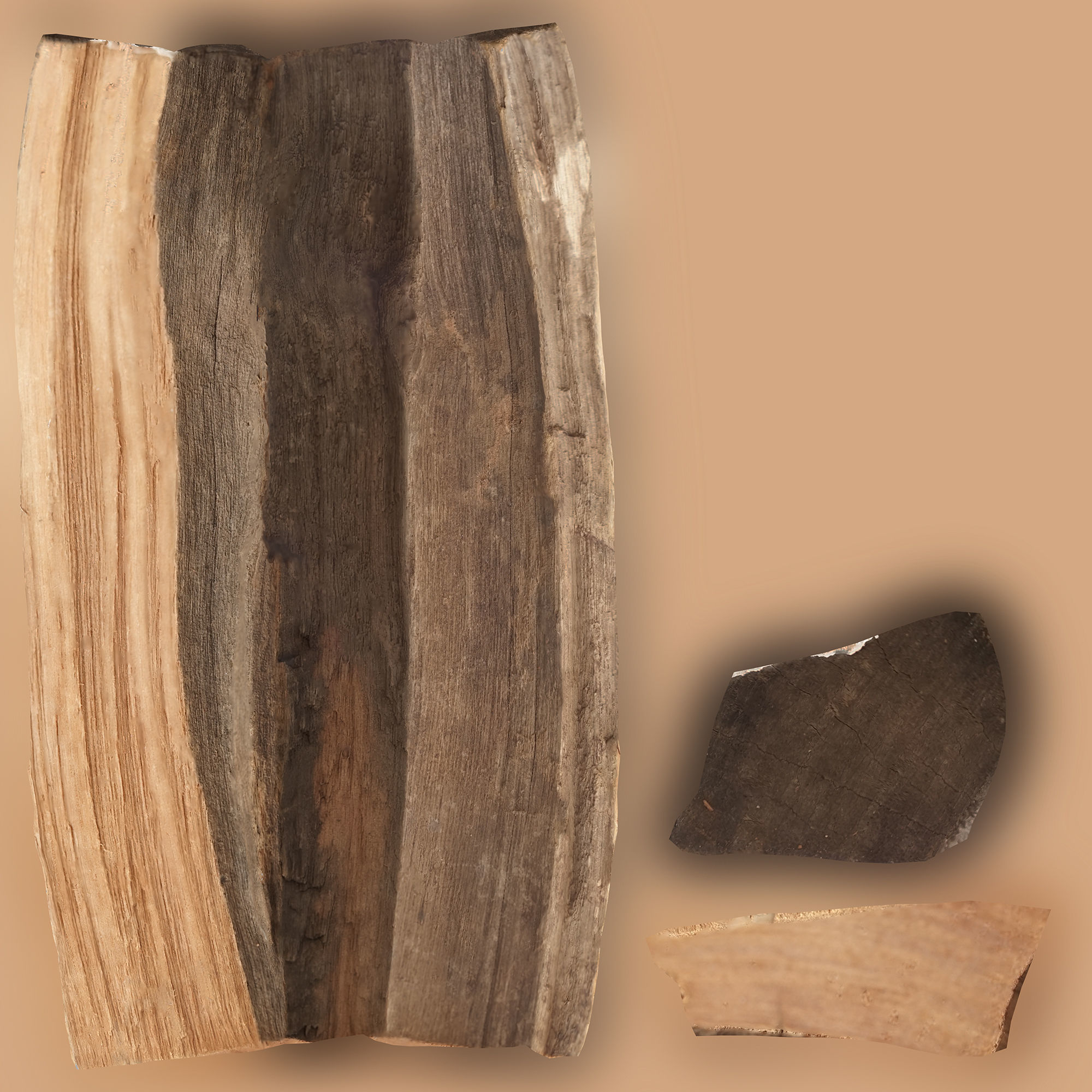 PSWooden007 scanned Wood chip Low-poly 3D model_15