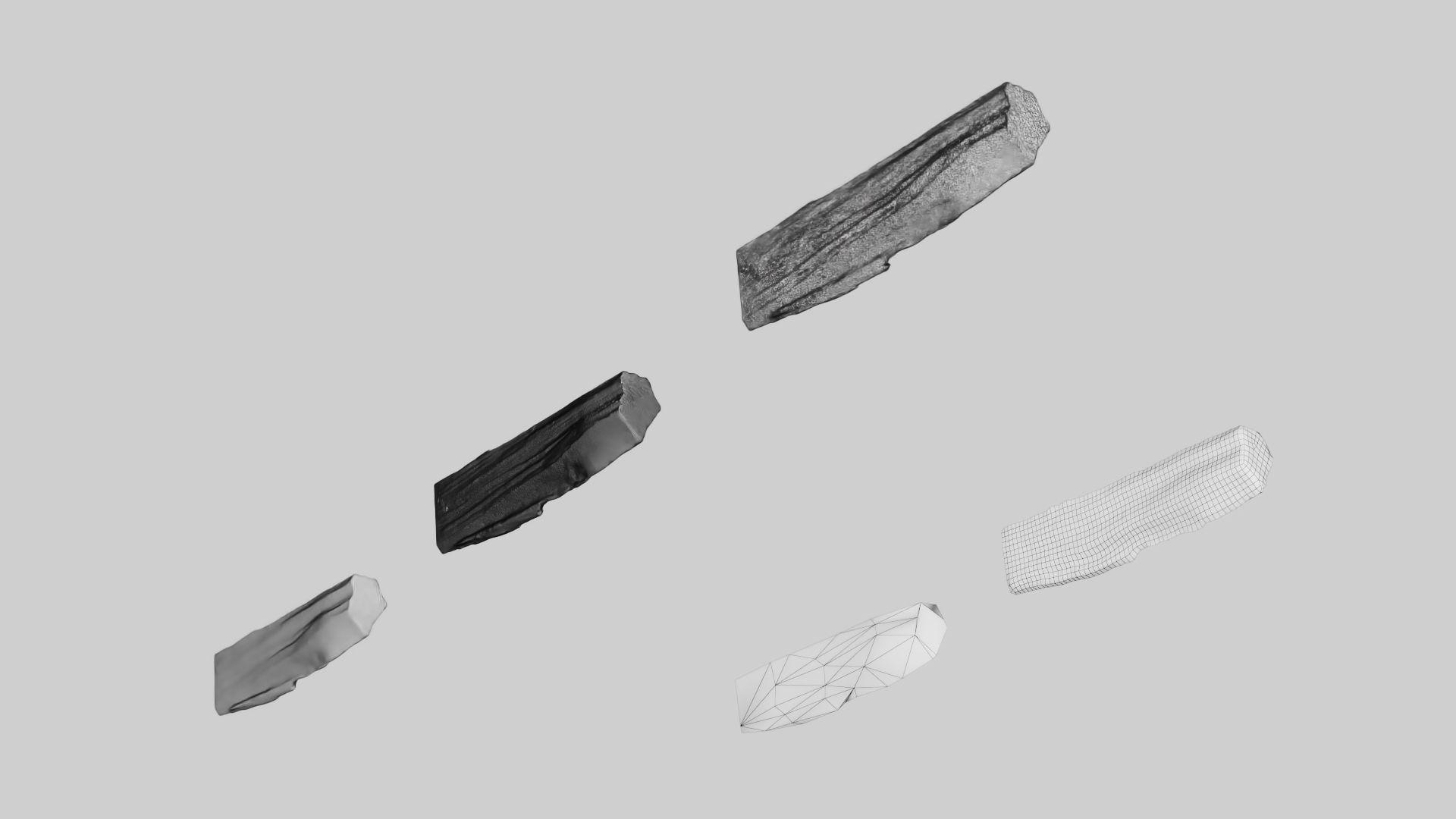 PSWooden007 scanned Wood chip Low-poly 3D model_11