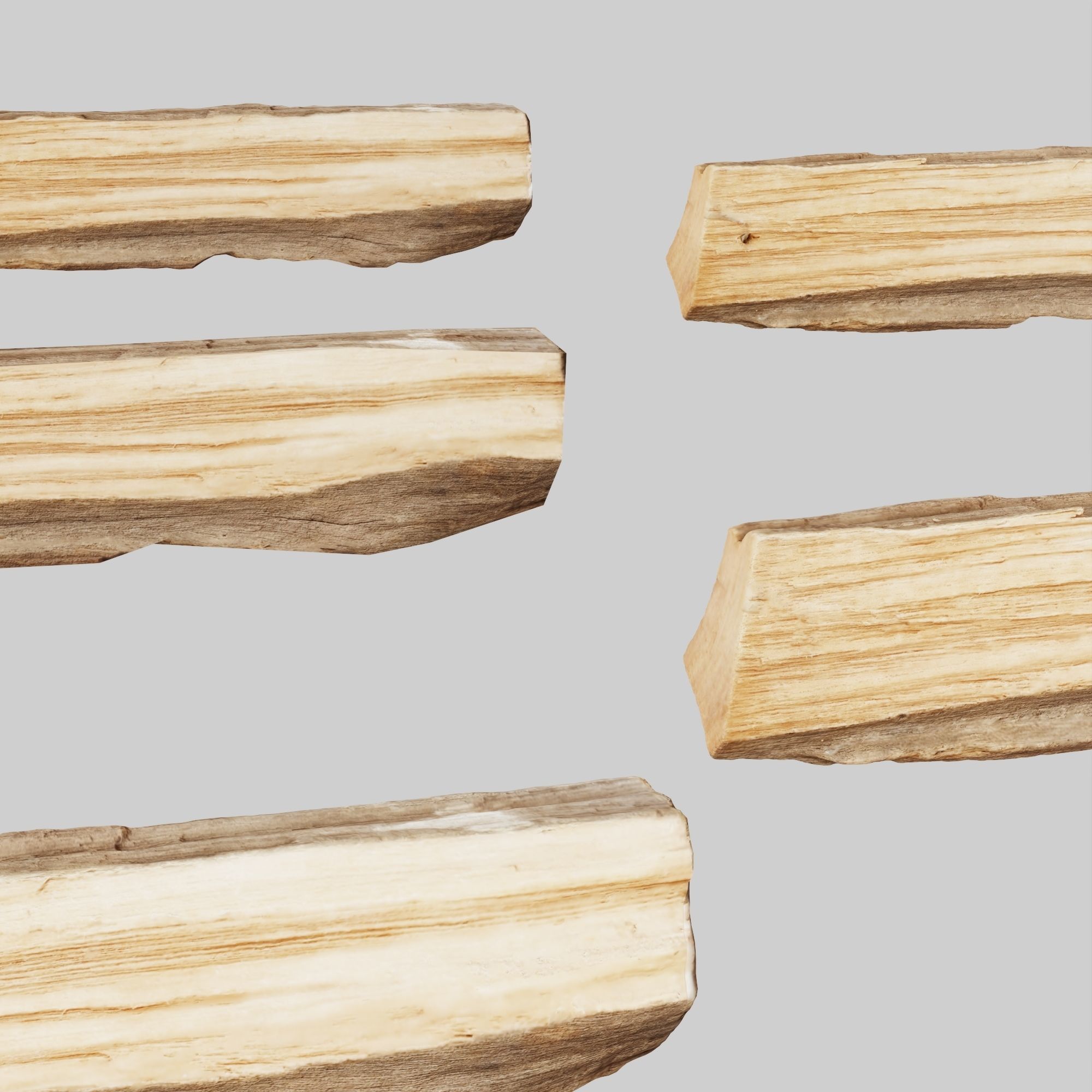 PSWooden007 scanned Wood chip Low-poly 3D model_7