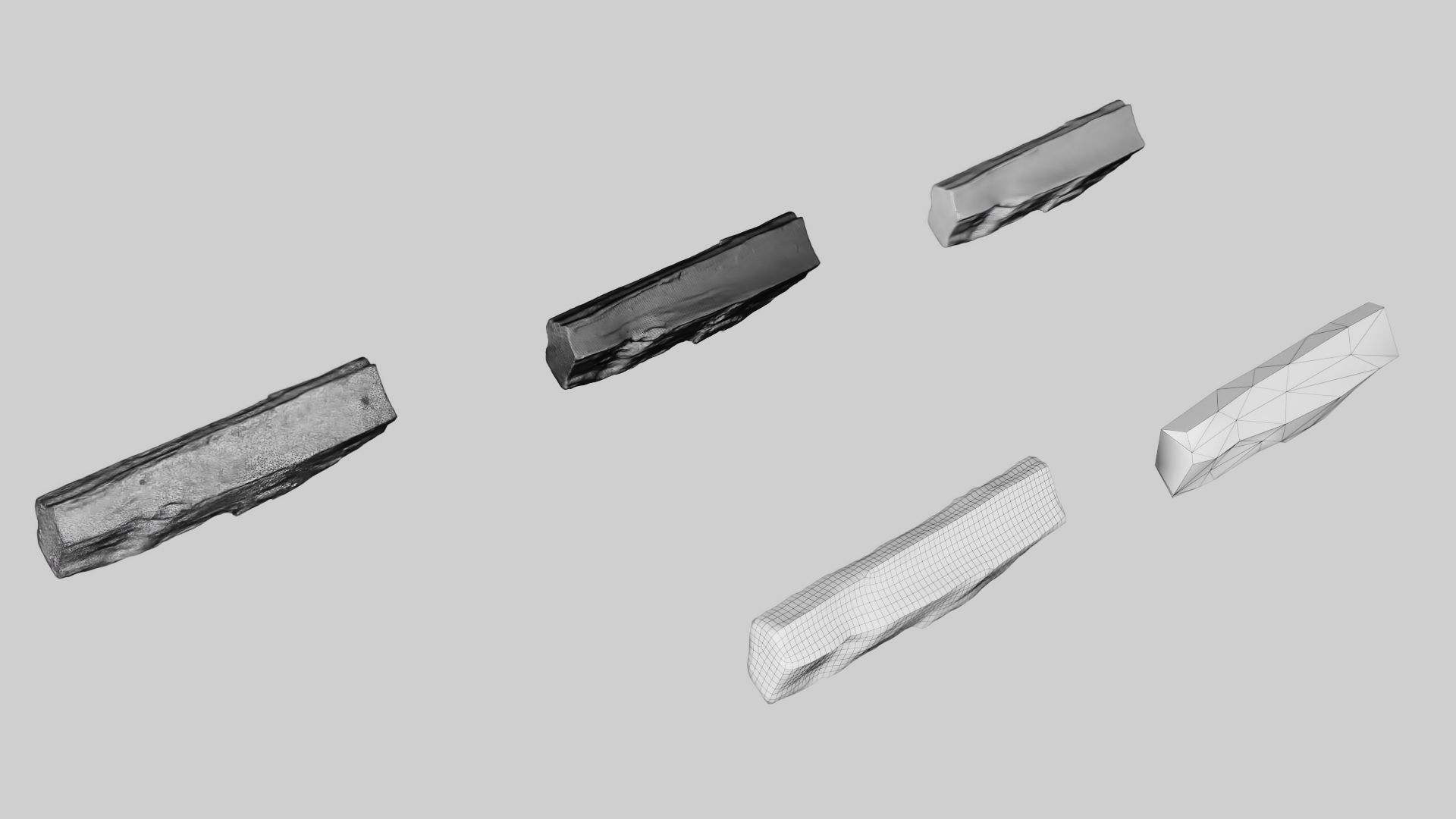 PSWooden007 scanned Wood chip Low-poly 3D model_8