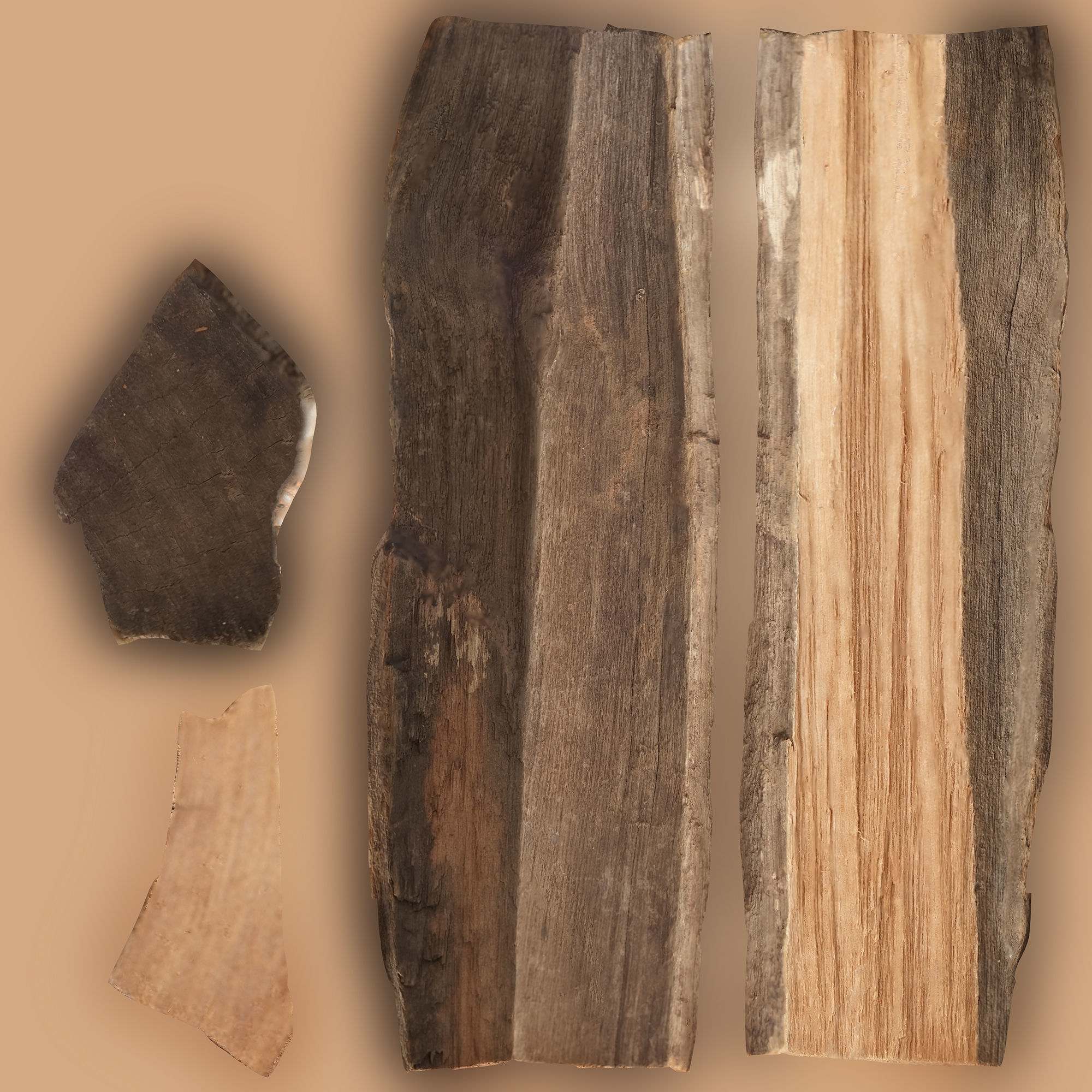 PSWooden007 scanned Wood chip Low-poly 3D model_16