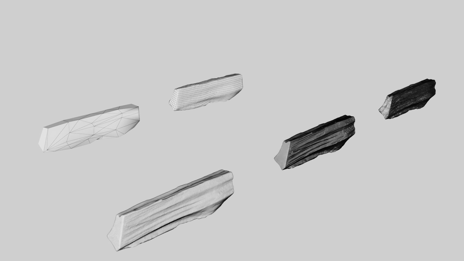 PSWooden007 scanned Wood chip Low-poly 3D model_10