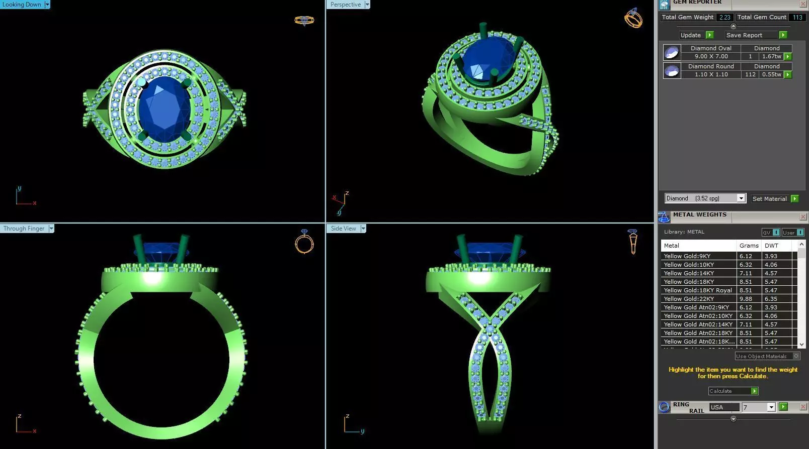 BCJ-014 ring with diamonds and sapphires 3D print model_0