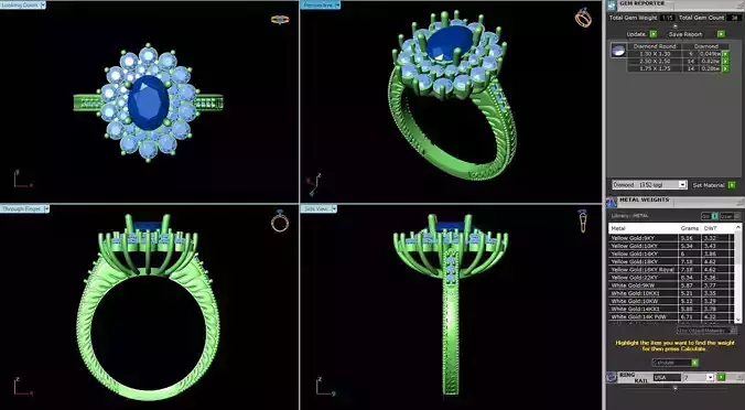 BCJ-011 diamond ring with sapphires