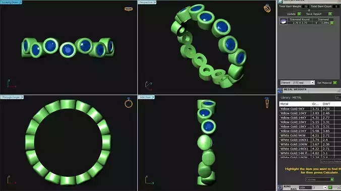 BCJ-008 ring with stones