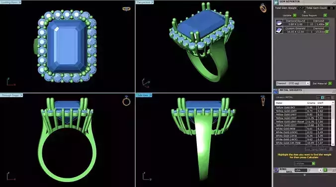 BCJ-005 ring with diamonds and sapphires