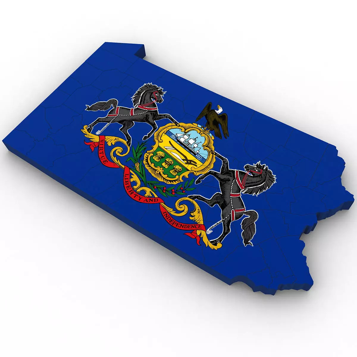 Pennsylvania Political Map 3D model_0